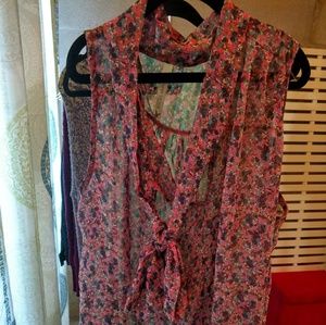 Paper Crane crop sheer flow blouse size medium